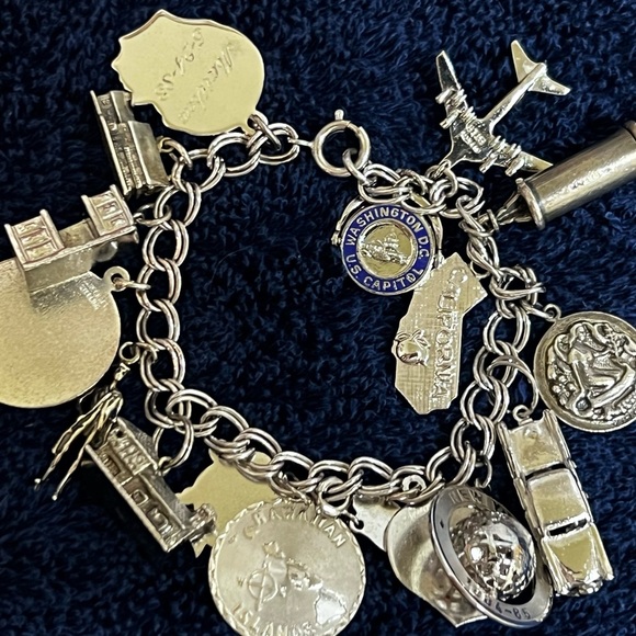 FINAL Price…..Sterling Silver Charm Bracelet A Travelers Delight - Picture 3 of 12
